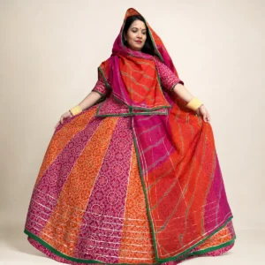 18 Kali Cotton Work Suit With Hand-Dyed Odhni - Panavi Paridhan