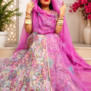 Lilan Fabric Suit With Cotton Doriya Odhni - Panavi Paridhan