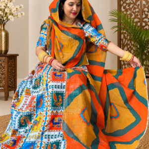 Cotton suit with cotton odhni for women – traditional ethnic wear by Panavi Paridhan