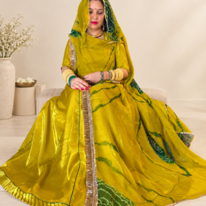 **Product Name:** **Beautiful Glory Silk Suit with Pure Bandhej Design Odhni**