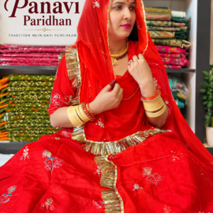 Alt Tag: **Uppada Fabric Suit with Pure Odhni and Aari Magji – Panavi Paridhan**