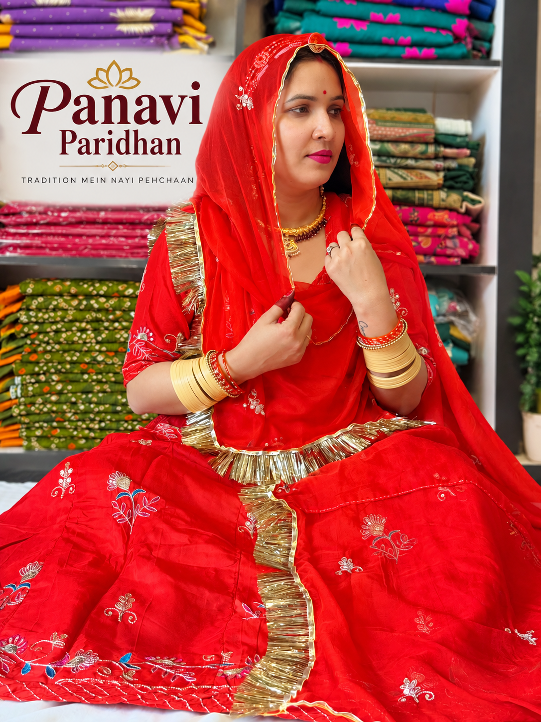 Alt Tag: **Uppada Fabric Suit with Pure Odhni and Aari Magji – Panavi Paridhan**