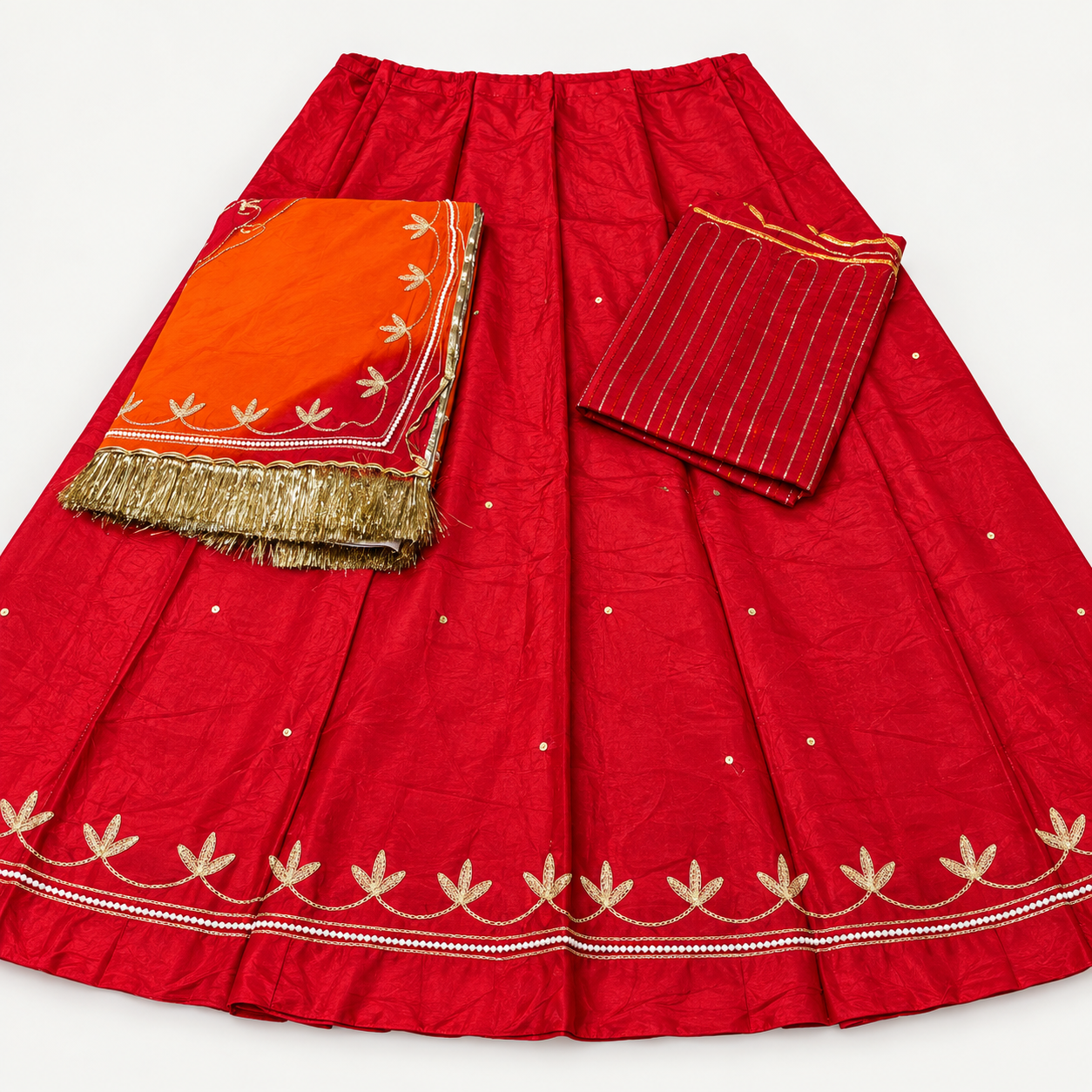 Red colour ke liye alt text ye rakho: **Maroon Uppada Fabric Suit with Pure Odhni and Aari Magji – Panavi Paridhan**