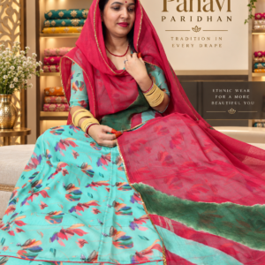 Chiffon Suit with Cotton Hand-Dye Odhni – Panavi Paridhan