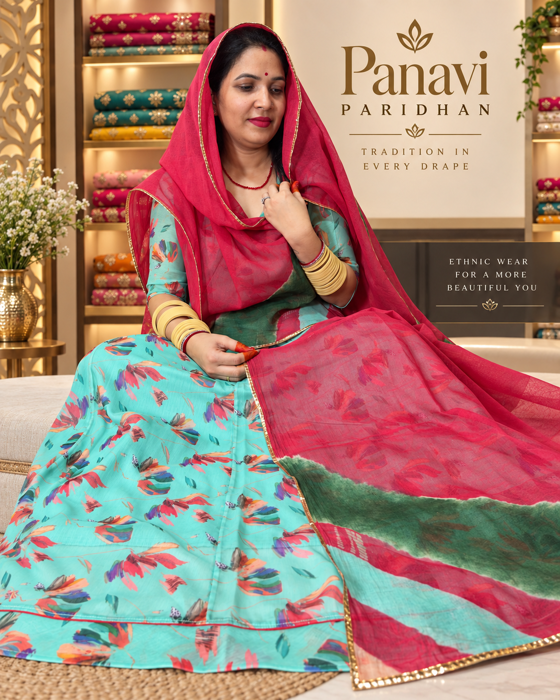 Chiffon Suit with Cotton Hand-Dye Odhni – Panavi Paridhan
