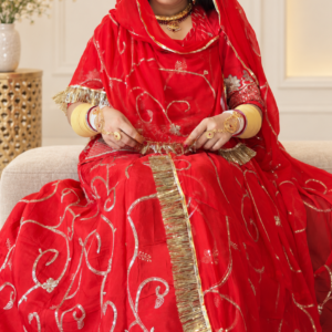 Red Uppada Suit with Hamrai Odhni and Aari Magji – Panavi Paridhan