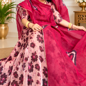 **Alt Tag:** Glory Silk Suit with Cotton Hand-Dye Odhni – Panavi Paridhan