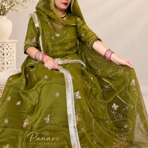 Uppada Fabric Rajputi Suit with Pure Odhni and Beautiful Aari Magji Work – Traditional Rajputi Poshak by Panavi Paridhan